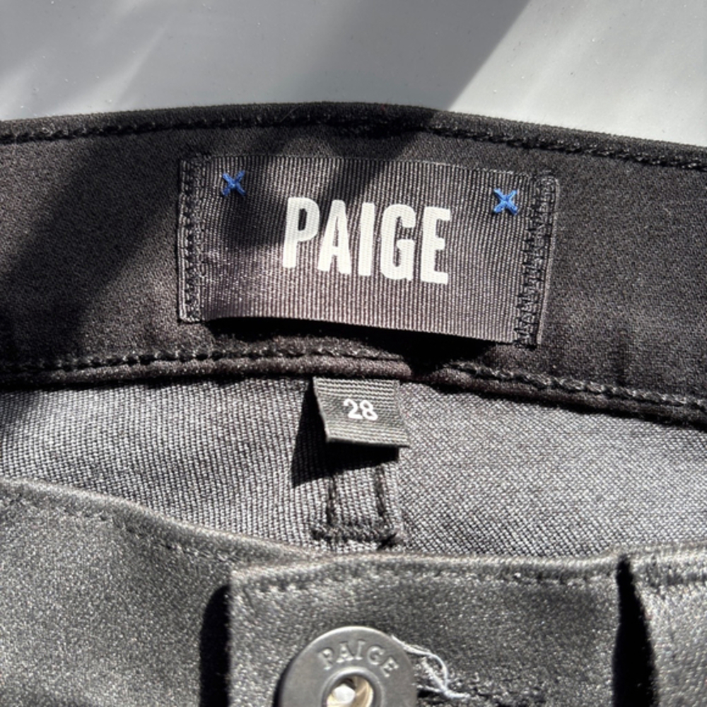 Paige Lennox Black "Shiny" Jeans - Size 6 (28) Tall